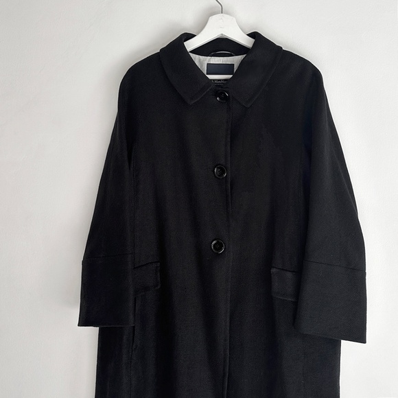 Max Mara black transitional coat cotton jacket s'max maxmara 40 S M - Picture 6 of 12